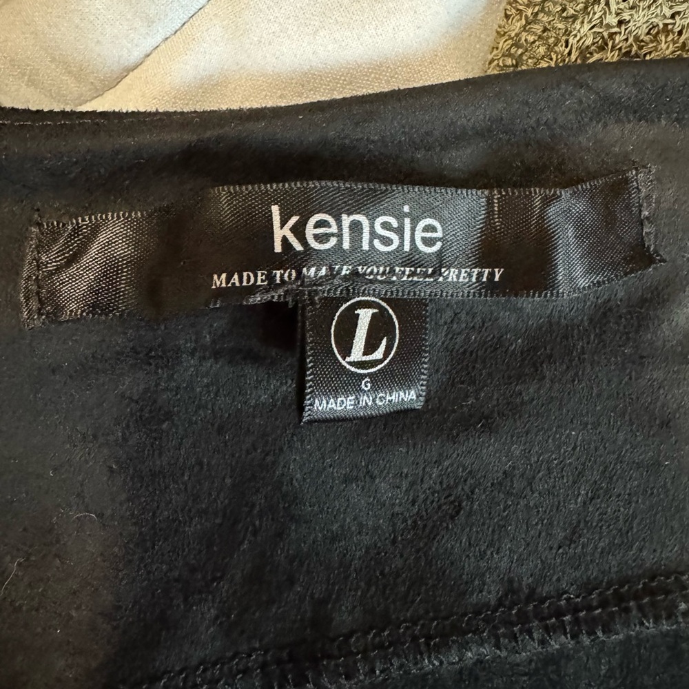 Kensie Black Fringe Faux Suede Jacket - Picture 5 of 7